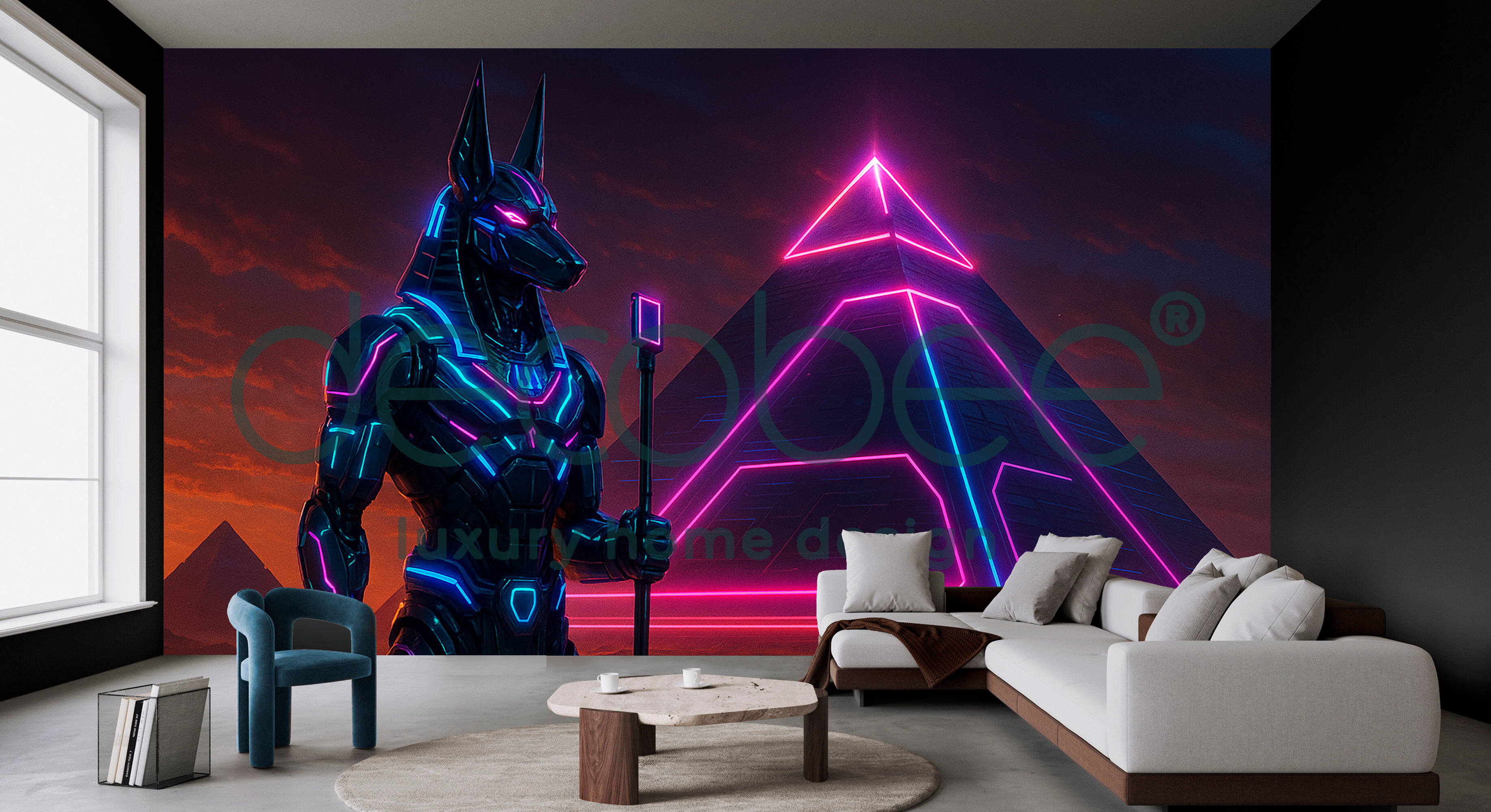 Antik Mısır Posteri | Sonsuz Gece ve Neon Piramit | MSR009