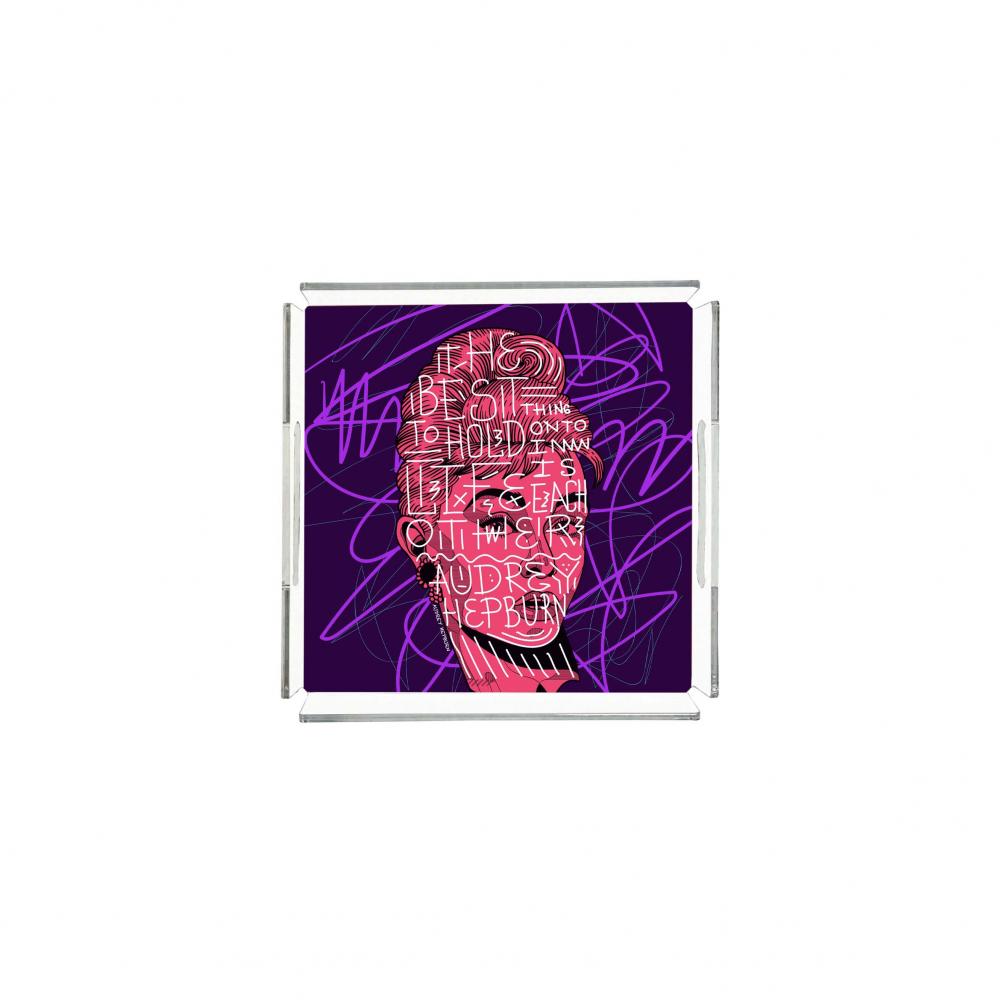 Pleksi Tepsi | Audrey Hepburn Pleksi Tepsi | PT2136 | 25x25cm