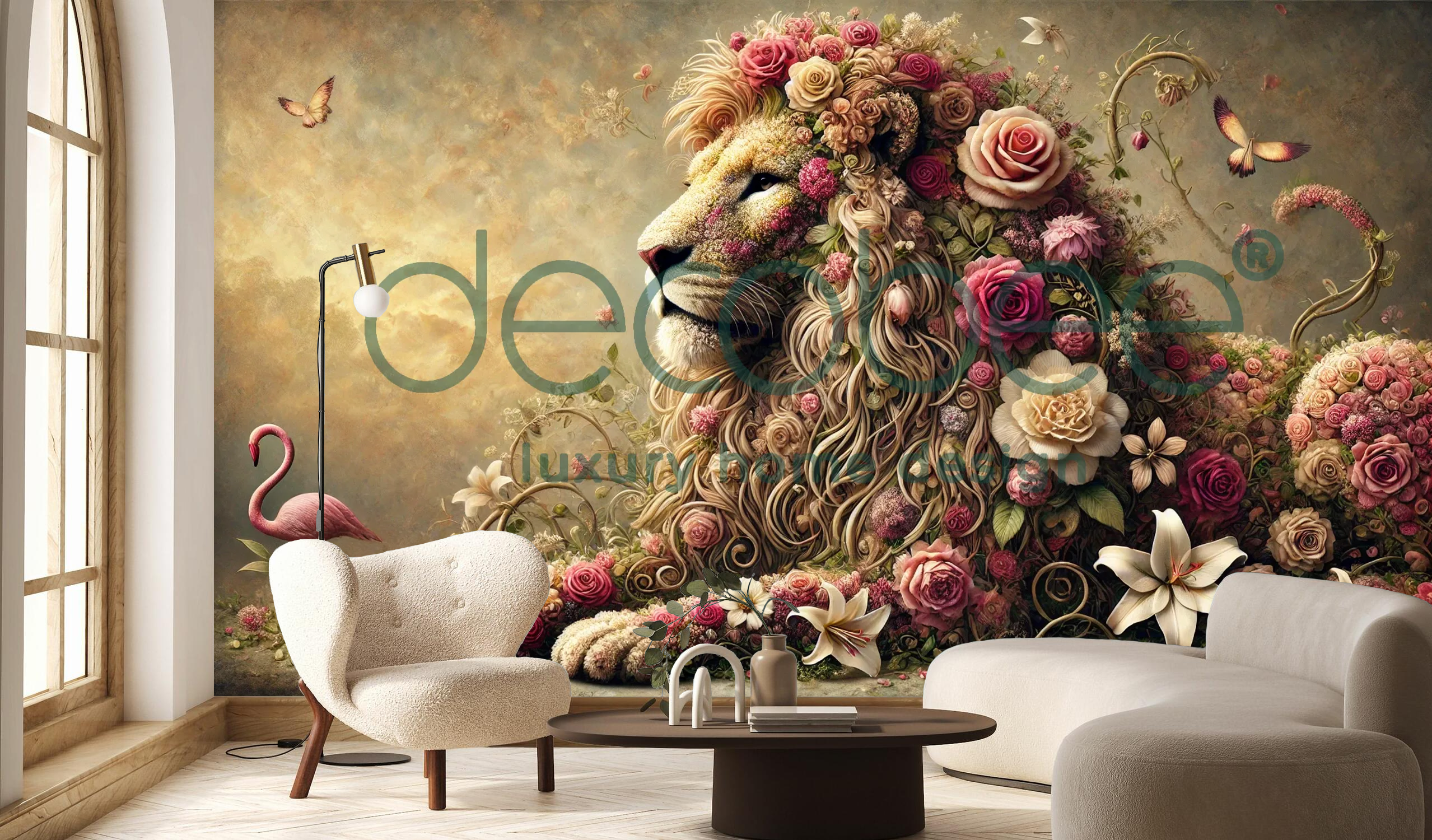 Çiçek Posteri | Çiçeklerle Kamufle Olmuş Aslan | CK046