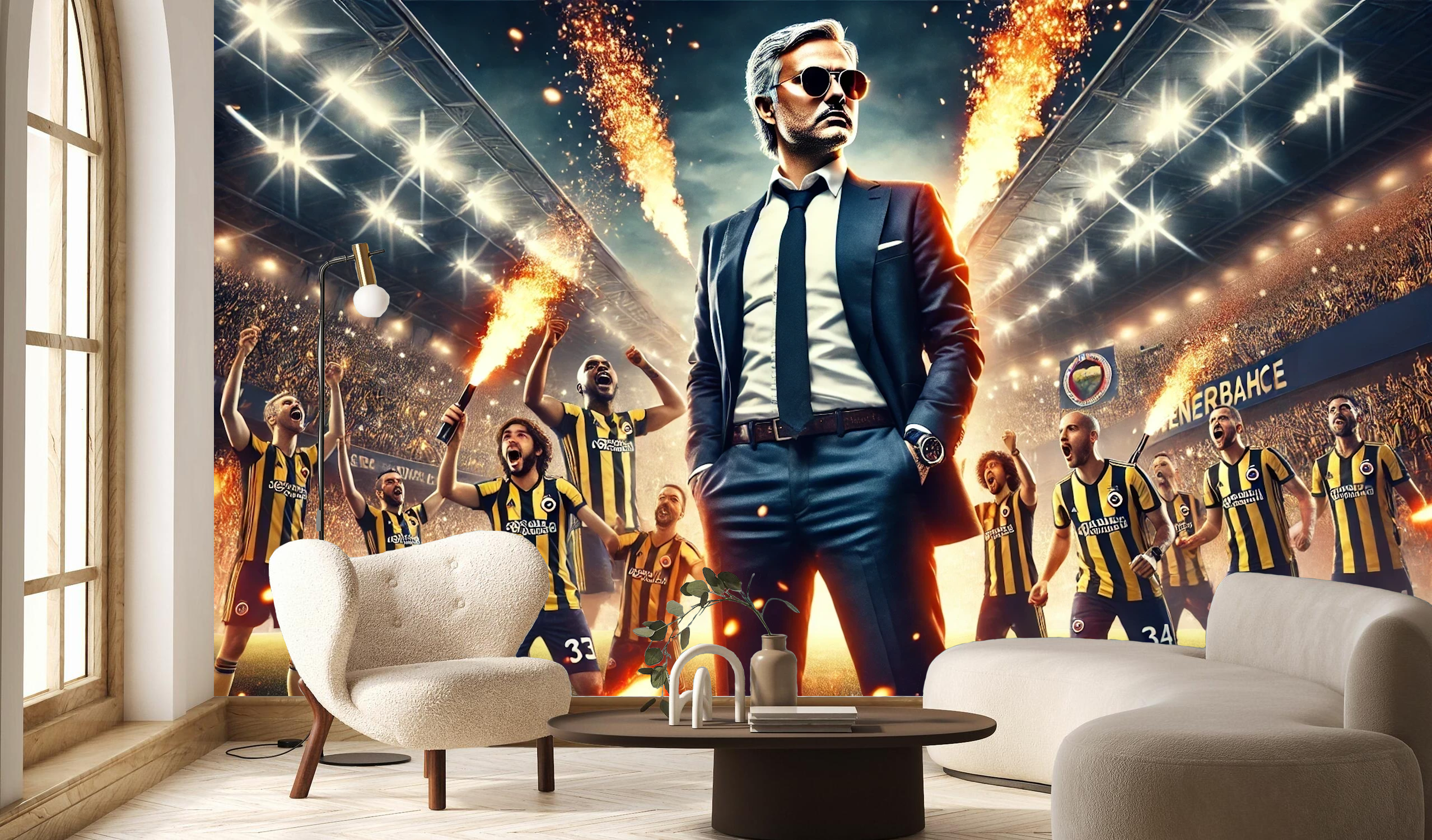 Premium Poster | José Mourinho&Profesyönel Takımı&Coşkulu Taraftarı | FB010