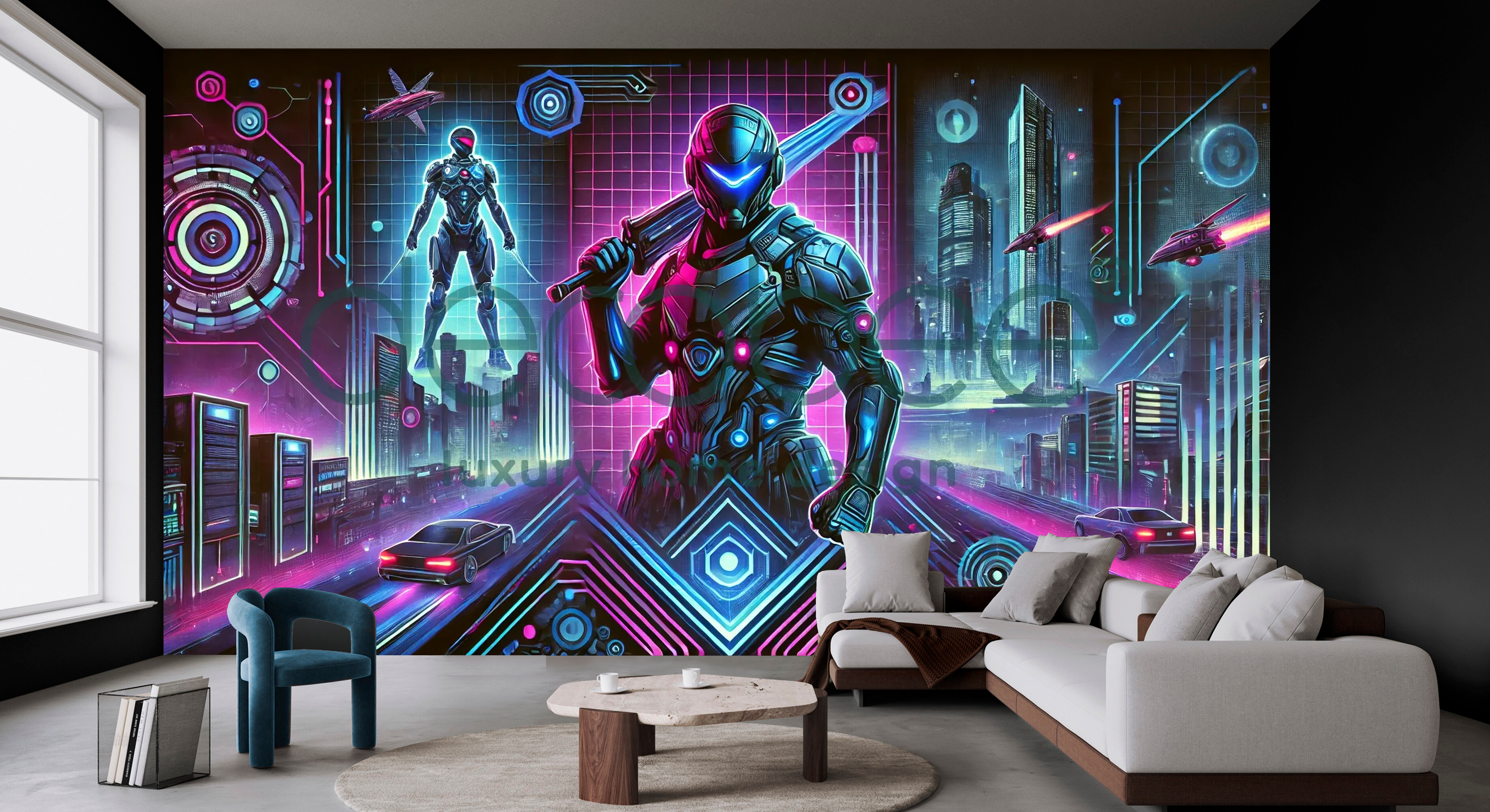 Oyun Salonu Posteri | Neon Siberpunk Robot | GM004