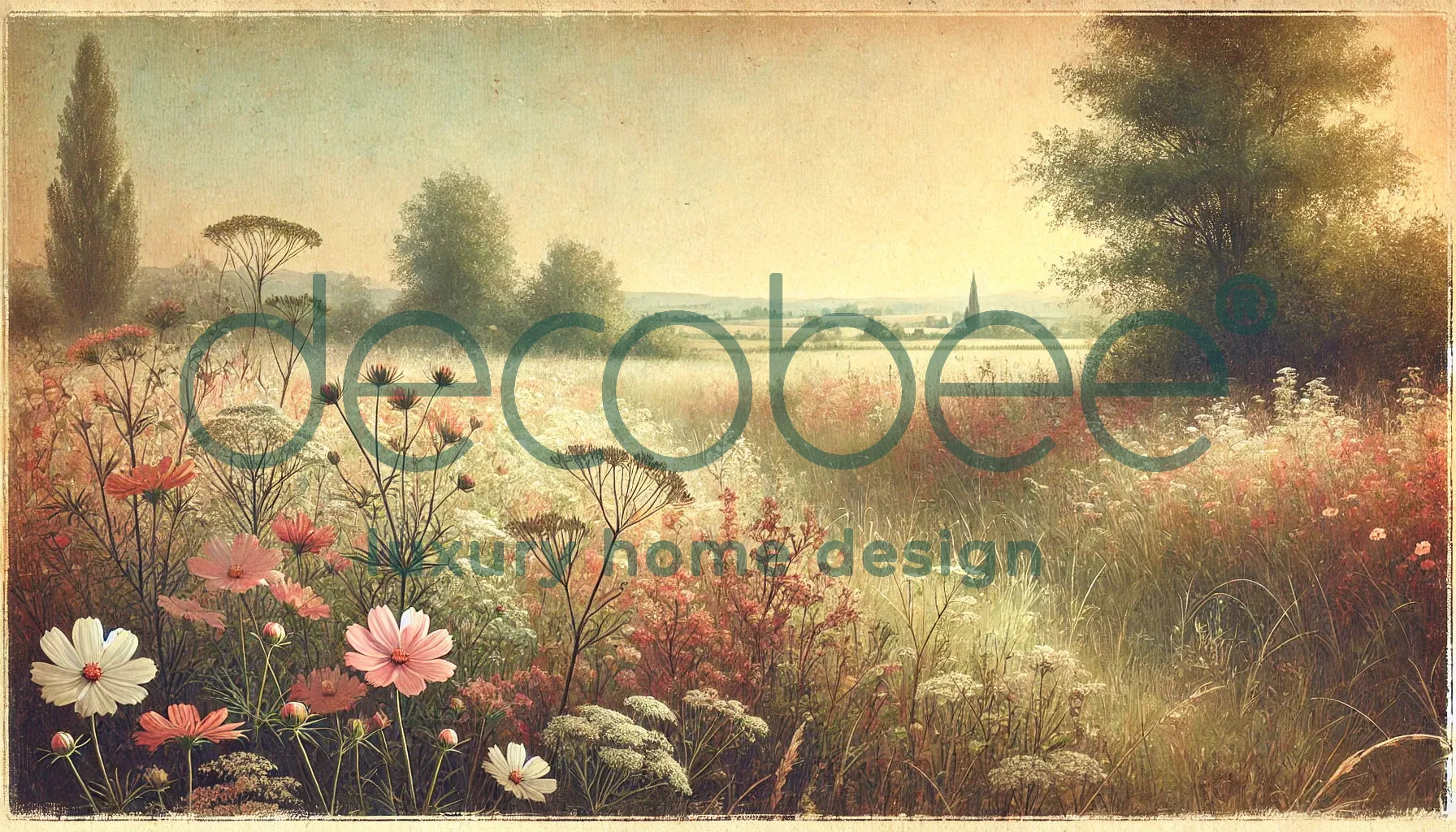 Çiçek Posteri | Vintage Kır Manzarası | CK015