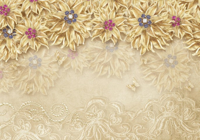 Çiçek Desenli | 3D Çiçek Posteri | DECOBEE-F109