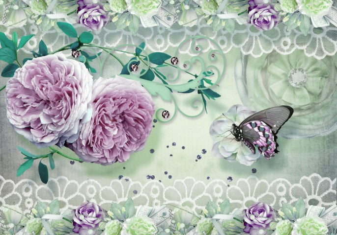 Çiçek Desenli | 3D Çiçek Posteri | DECOBEE-F118