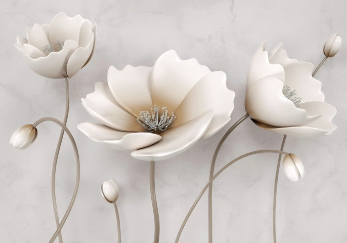 Çiçek Desenli | 3D Çiçek Posteri | DECOBEE-F127