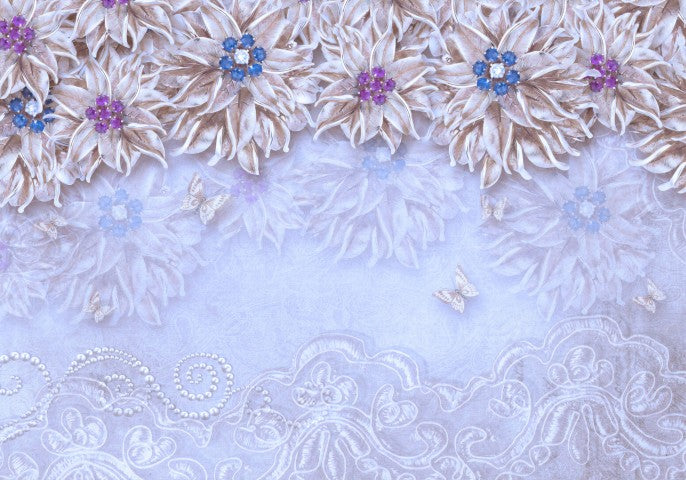 Çiçek Desenli | 3D Çiçek Posteri | DECOBEE-F136