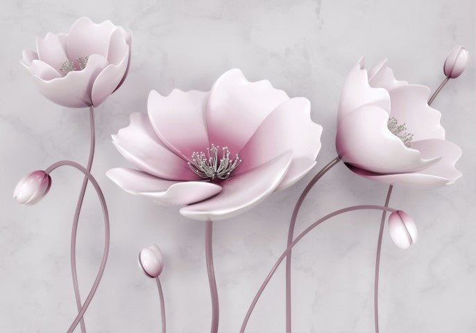 Çiçek Desenli | 3D Çiçek Posteri | DECOBEE-F145