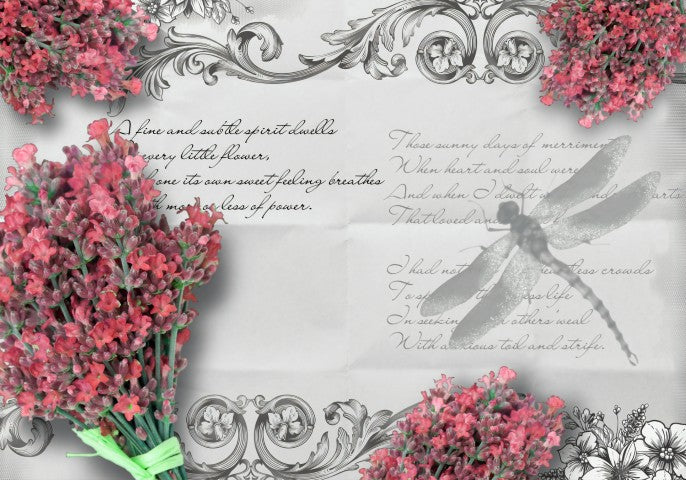 Çiçek Desenli | 3D Çiçek Posteri | DECOBEE-F154