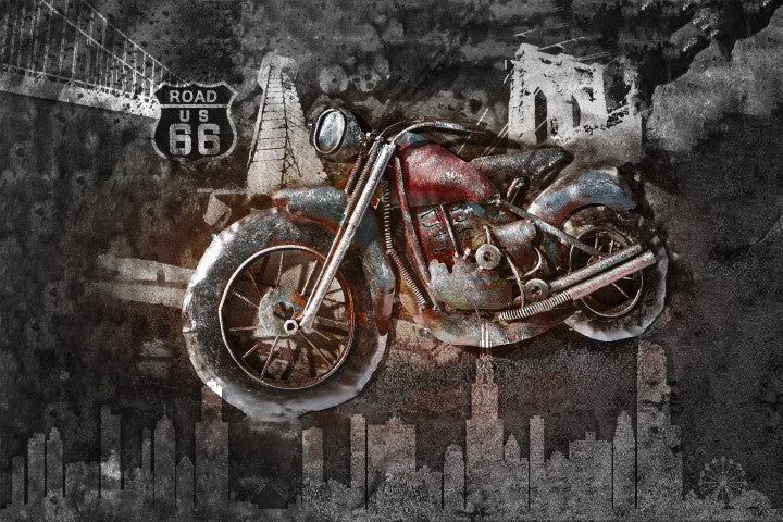 Harley Motor Desenli | 3D Motor Posteri | DECOBEE-C027