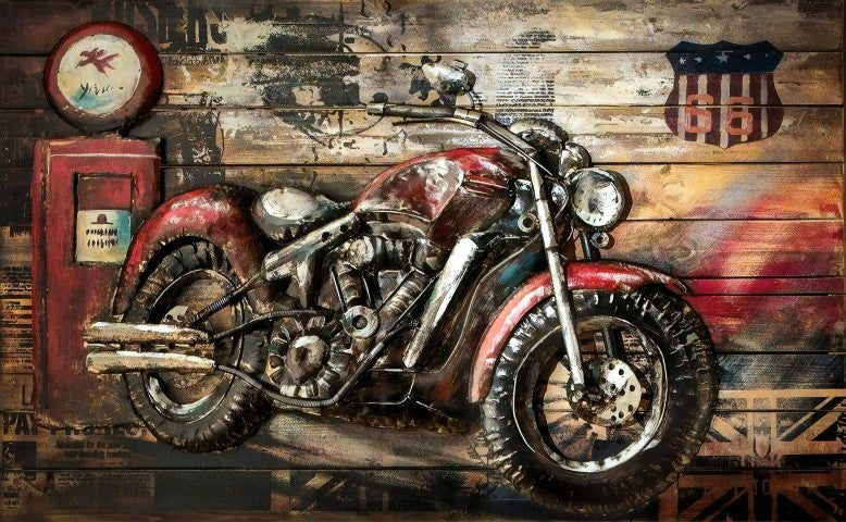 Harley Motor Desenli | 3D Motor Posteri | DECOBEE-C036