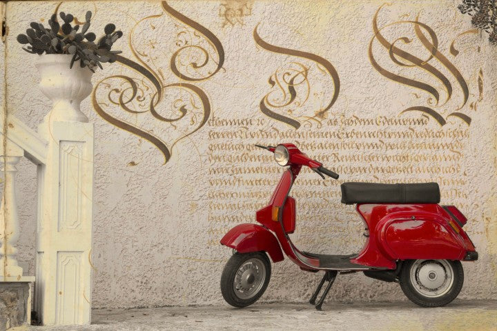 Vespa Motor Desenli | 3D Motor Posteri | DECOBEE-C041