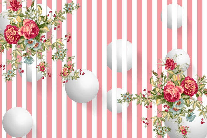 Çiçek Desenli | 3D Çiçek Posteri | DECOBEE-F302
