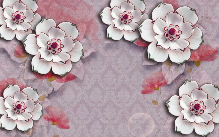 Çiçek Desenli | 3D Çiçek Posteri | DECOBEE-F362