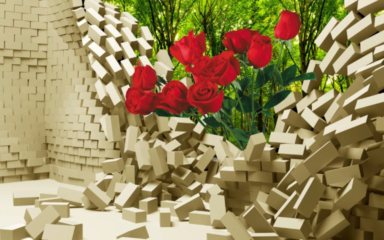 Çiçek Desenli | 3D Çiçek Posteri | DECOBEE-F368