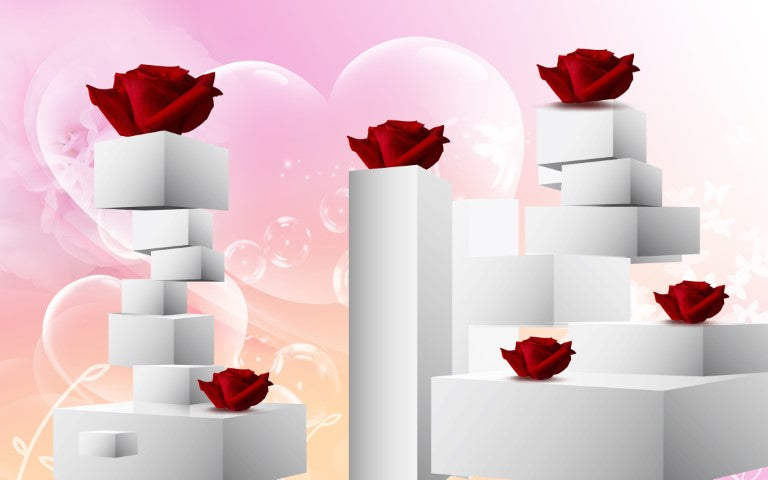 Çiçek Desenli | 3D Çiçek Posteri | DECOBEE-F377