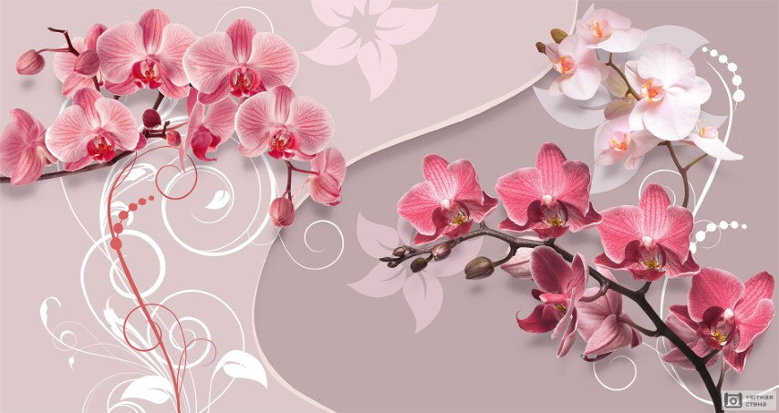 Çiçek Desenli | 3D Çiçek Posteri | DECOBEE-F386