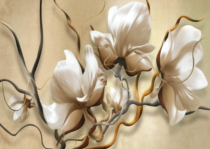 Çiçek Desenli | 3D Çiçek Posteri | DECOBEE-F413