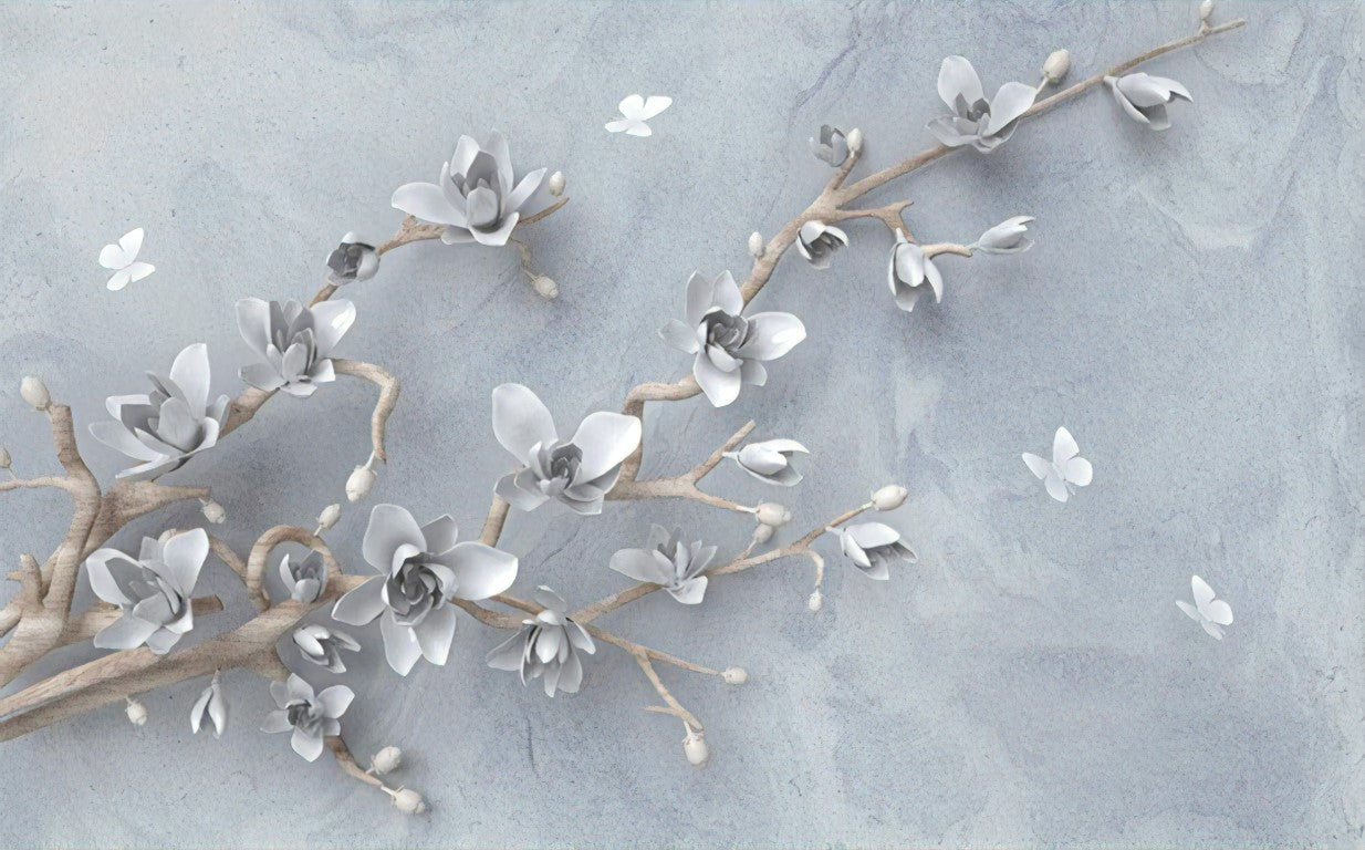 Çiçek Desenli | 3D Çiçek Posteri | DECOBEE-F523