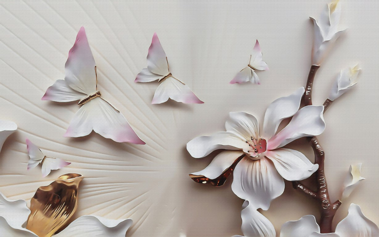 Çiçek Desenli | 3D Çiçek Posteri | DECOBEE-F530