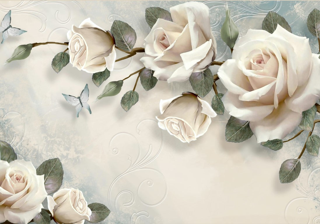 Çiçek Desenli | 3D Çiçek Posteri | DECOBEE-F545