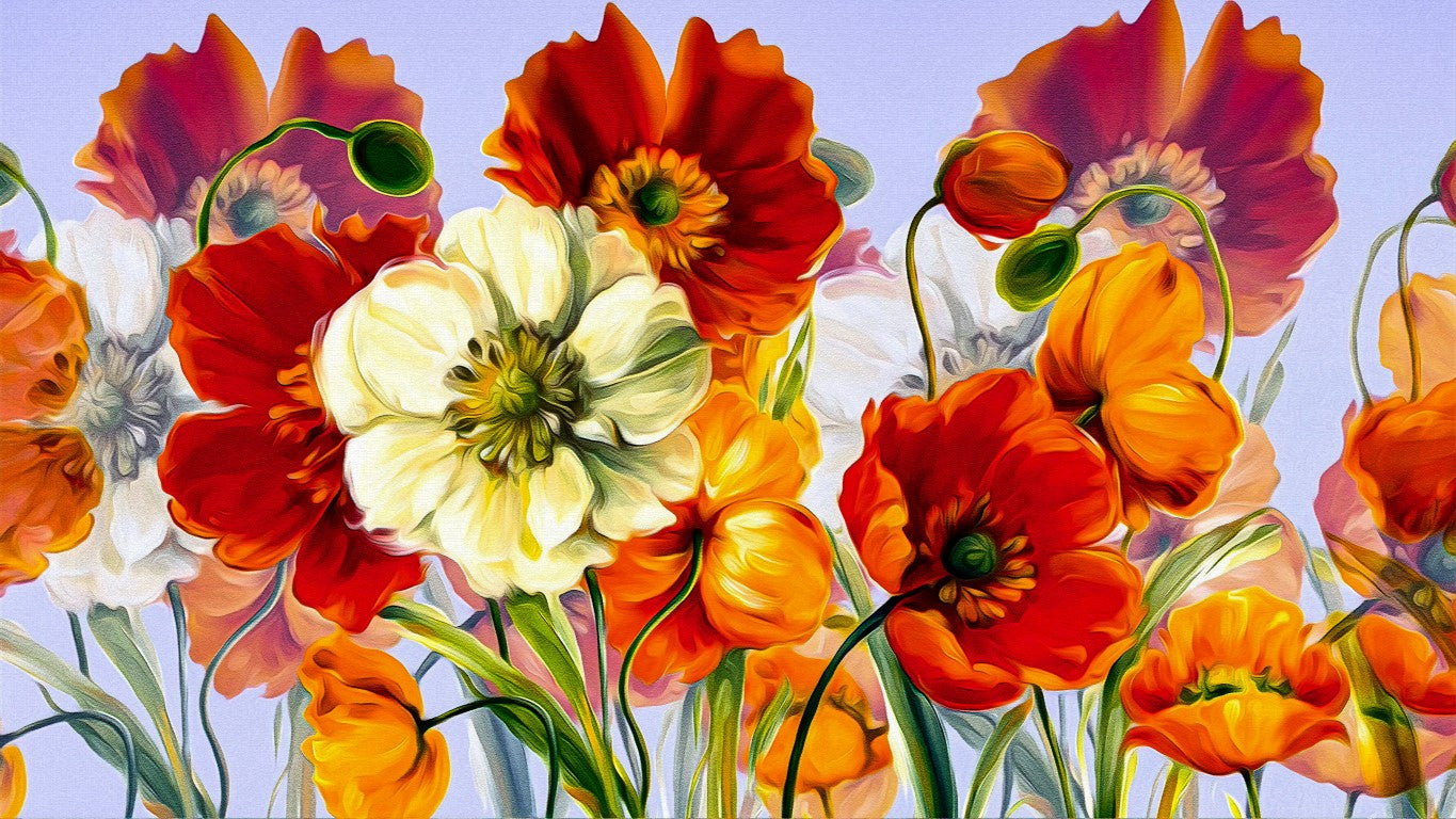 Çiçek Desenli | 3D Çiçek Posteri | DECOBEE-F557