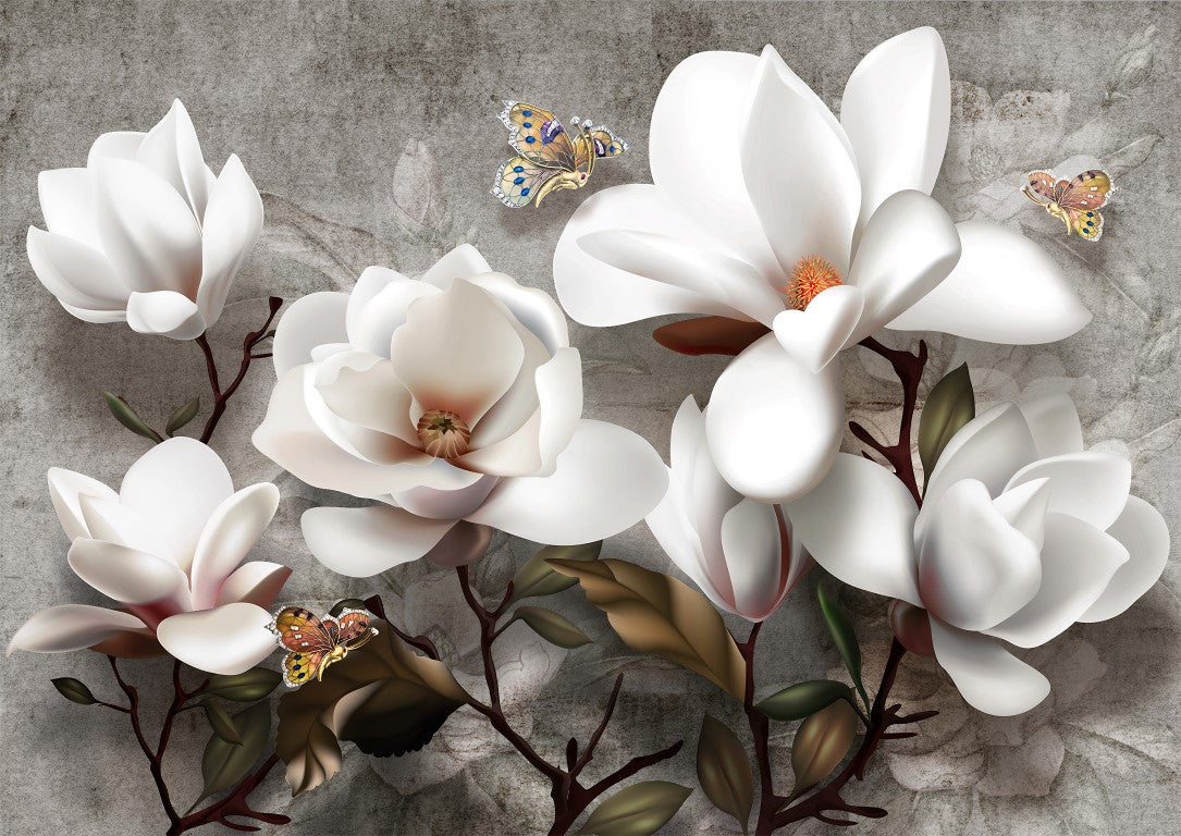 Çiçek Desenli | 3D Çiçek Posteri | DECOBEE-F608