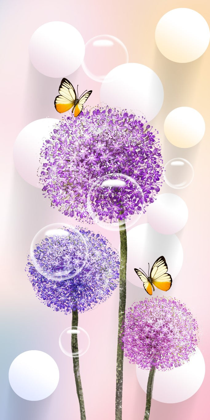 Çiçek Desenli | 3D Çiçek Posteri | DECOBEE-F643