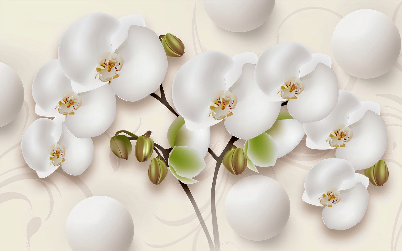 Çiçek Desenli | 3D Çiçek Posteri | DECOBEE-F647