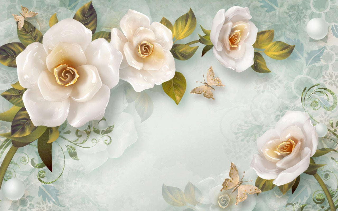 Çiçek Desenli | 3D Çiçek Posteri | DECOBEE-F669