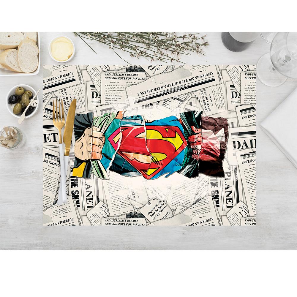 Amerikan Servis | Superman Kumaş Amerikan Servis 4'lü Set | 35X50CM